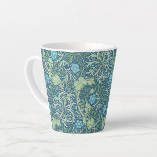 LATTE MUG : WILLIAM MORRIS : SEAWEED DESIGN
