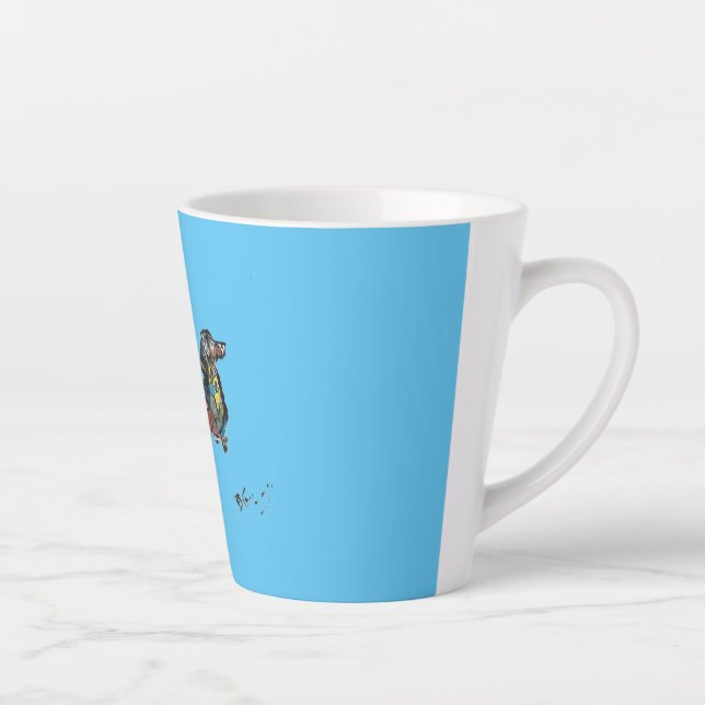 Latte Mug with Dachshund (Right)