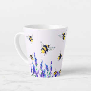 Latte Mug with Flying Bees