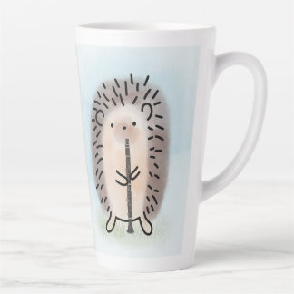 Latte Mug with Hedgehog Playing Clarinet
