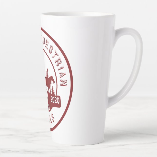 Latte Mug with OET 50-Year Logo Maroon and White (Right)