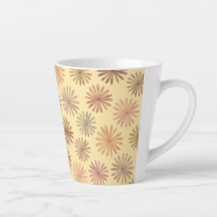 Latte Mug With Paintbrush Flowers