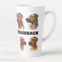 Latte Mug with Rhodesian Ridgeback motive