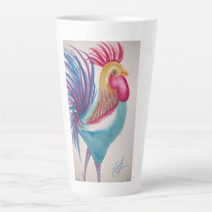 Latte Mug with Rooster Design