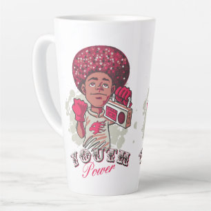 Latte Mug – YOUTH Power Afro & Boombox Urban