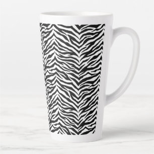 Latte Mug-Zebra Print Latte Mug