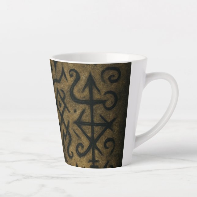 Latte mugs with Ancient Runes Feel (Right)
