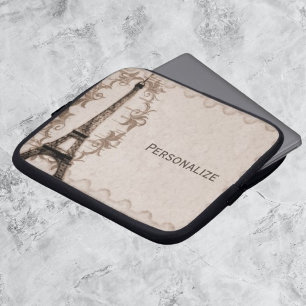 Latte Paris Grunge Laptop Sleeve