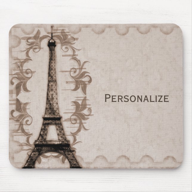 Latte Paris Grunge Mousepad (Front)