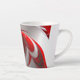 Latte/Red Swirl/SML/Latte Mug