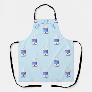 Latte & Whipped Cream (Blue) Apron