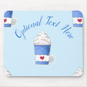 Latte & Whipped Cream (Blue) Mouse Mat