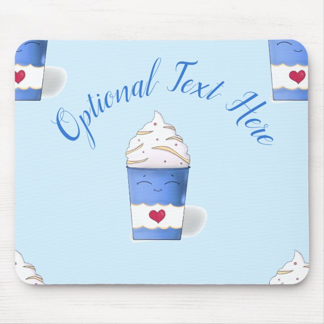 Latte & Whipped Cream (Blue)   Mouse Mat (Front)