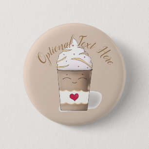 Latte & Whipped Cream (Coffee) 6 Cm Round Badge