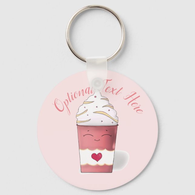 Latte & Whipped Cream (Pink)   Key Ring (Front)