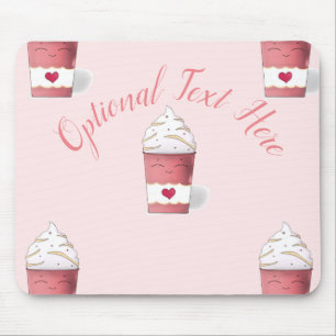 Latte & Whipped Cream (Pink)  Mouse Mat