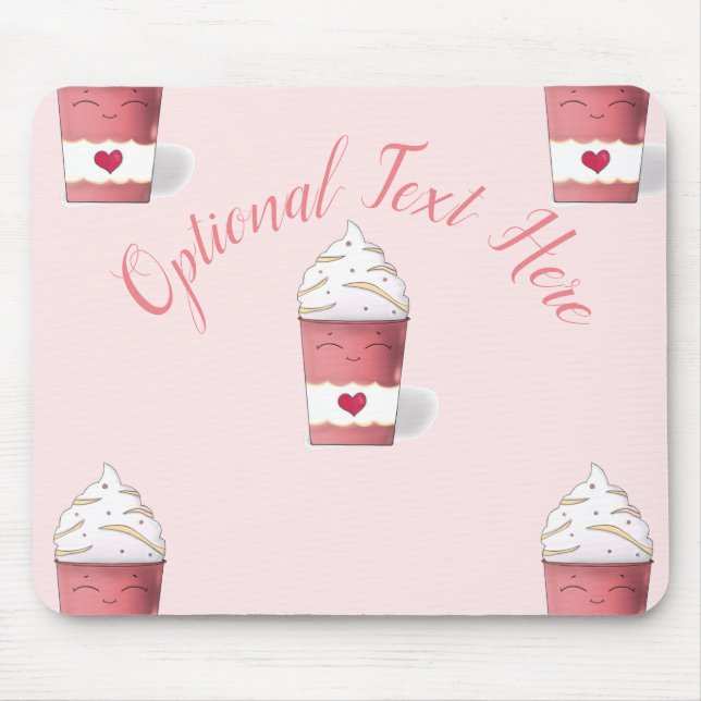 Latte & Whipped Cream (Pink)  Mouse Mat (Front)