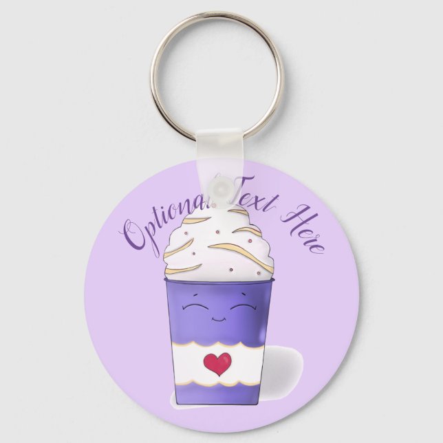 Latte & Whipped Cream (Purple)  Keychain (Front)
