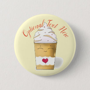 Latte & Whipped Cream (Yellow)   6 Cm Round Badge