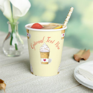 Latte & Whipped Cream (Yellow) Paper Cups
