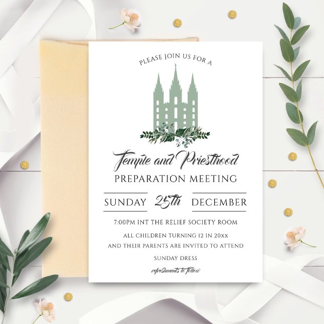 Latter Day Saints Temple Priesthood Preview  Invitation (Creator Uploaded)
