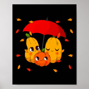 Lattes Pumpkin Spice Fall Autumn Halloween Women  Poster