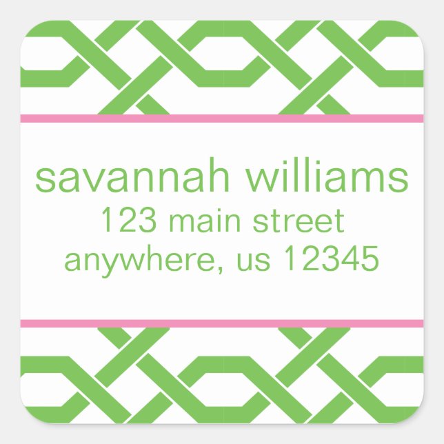 Lattice and Grosgrain Return Address Labels (Front)