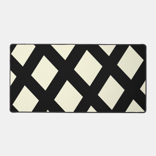 Lattice Desk Mat (Cream & Black) (Front)