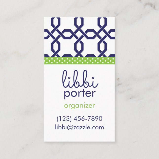 Lattice & Grosgrain Personalised Business Cards (Front)