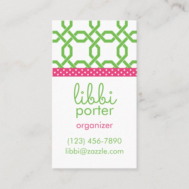 Lattice & Grosgrain Personalised Business Cards (Front)