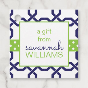 Lattice & Grosgrain Personalised Gift or Favour Ta Tags