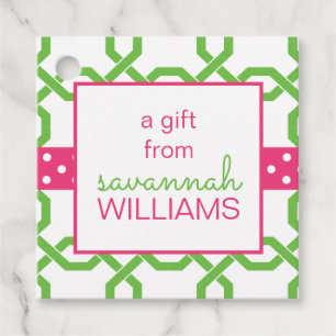 Lattice & Grosgrain Personalised Gift or Favour Ta Tags