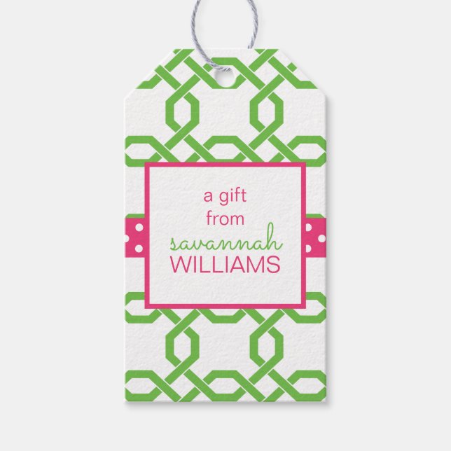 Lattice & Grosgrain Personalised Gift Tags (Front)