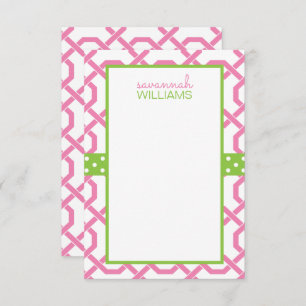 Lattice & Grosgrain Personalised Note Cards