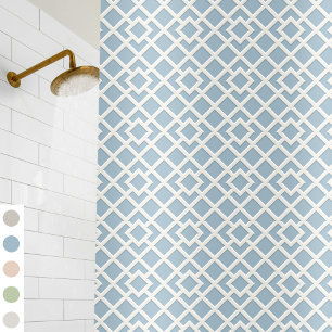 Lattice Print Pattern Vintage Classic Dusty Blue Shower Curtain