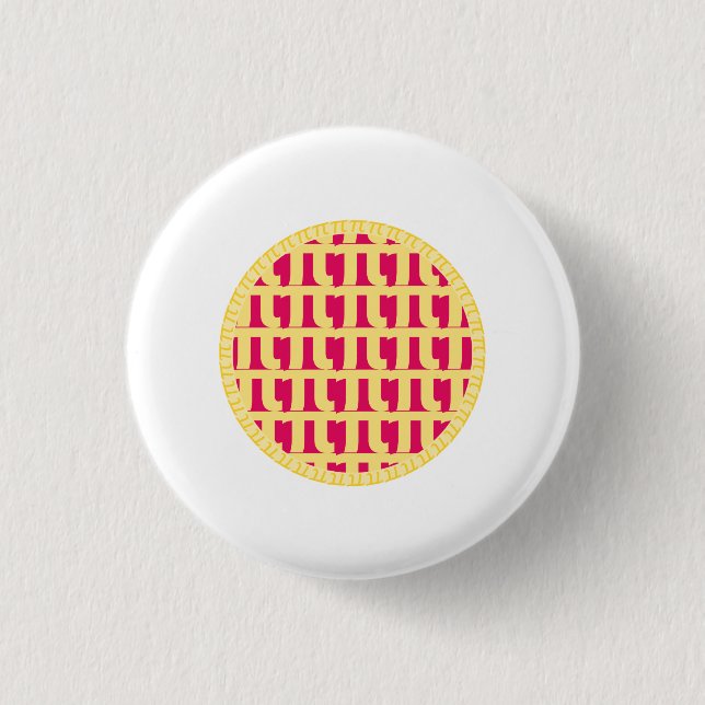 Lattice Raspberry Pie - Pi Day 3 Cm Round Badge (Front)