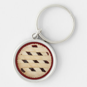 Lattice-Top Raspberry Pie/Tart Keychain