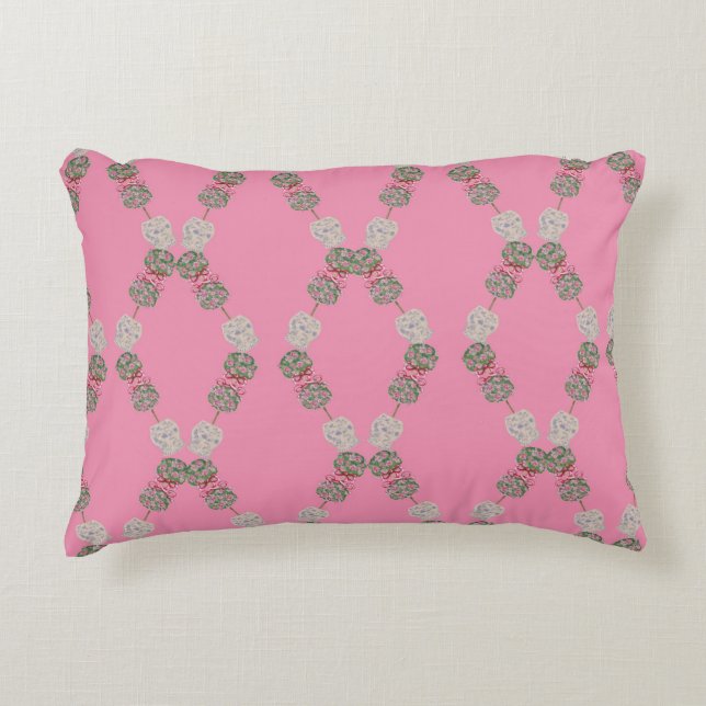 Lattice Topiary Chinoiserie Blue Ginger Jars  Decorative Cushion (Front)