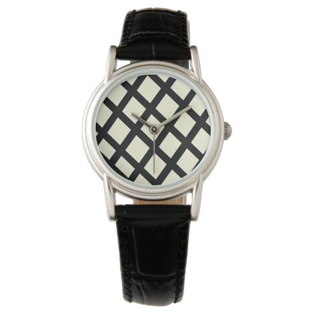 Lattice Watch (Cream & Black) (Front)