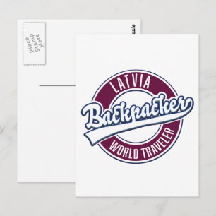 Latvia backpacker world traveller postcard