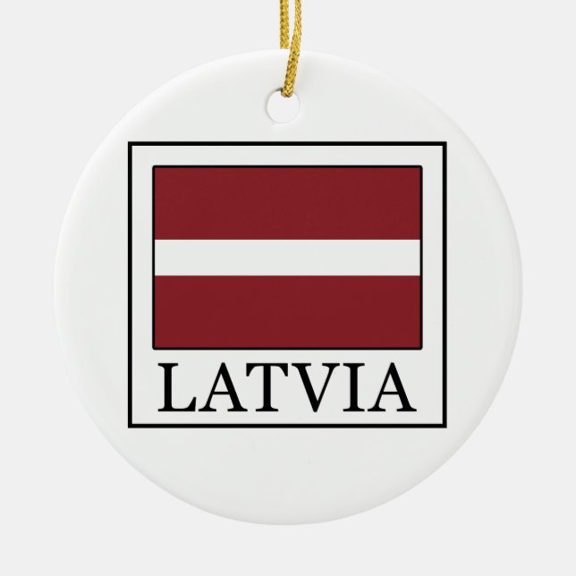 Latvia Ceramic Tree Decoration (Front)