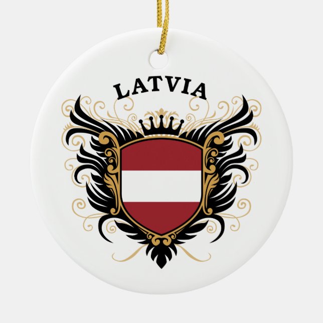 Latvia Ceramic Tree Decoration (Front)