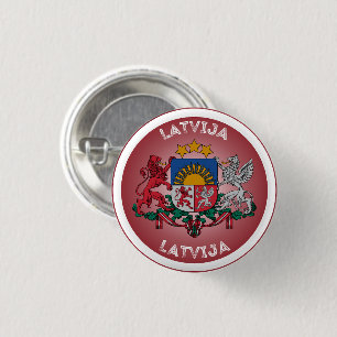 Latvia Coat of Arms Circle Shape 3 Cm Round Badge