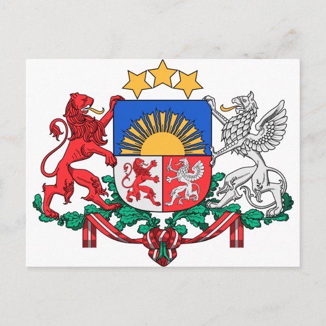 Latvia Coat of Arms Postcard (Front)