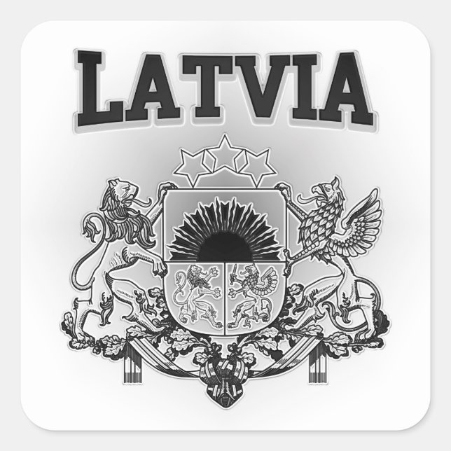 Latvia  Coat of Arms Square Sticker (Front)