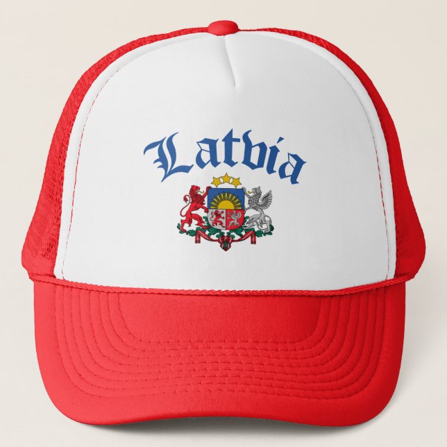 Latvia Coat of Arms Trucker Hat (Front)