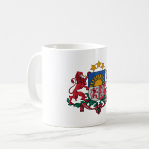 Latvia country coat arms symbol emblem flag coffee mug