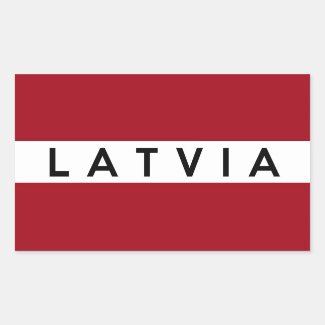 latvia country flag text name rectangular sticker (Front)