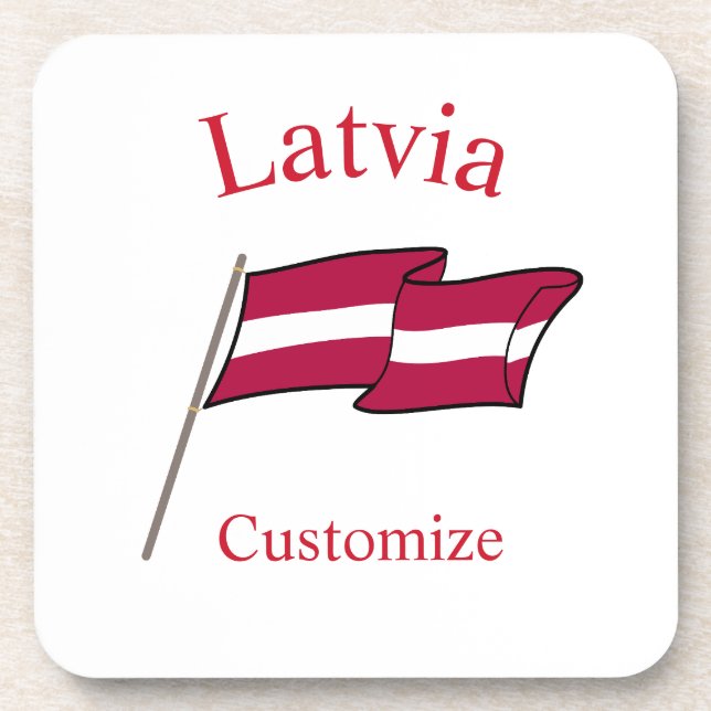 Latvia Country Flag Thunder_Cove Coaster (Front)