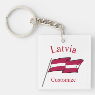 Latvia Country Flag Thunder_Cove Key Ring